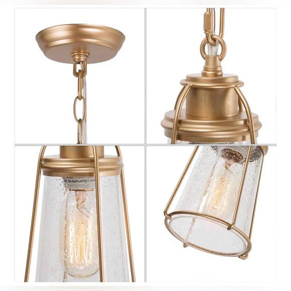 New Elegant Gold Pendant Light Fixture - Picture 4 of 9